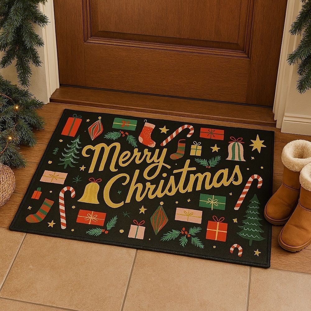 Rifle Paper Co. x L.O.L.O.F “Merry Christmas” Holiday Rug
